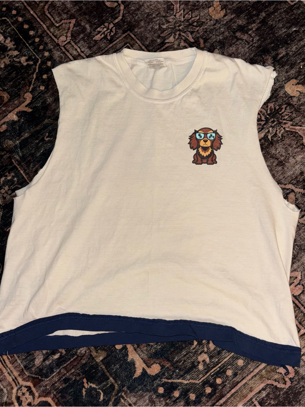 White Muscle Tee Kawi Athletics long crop